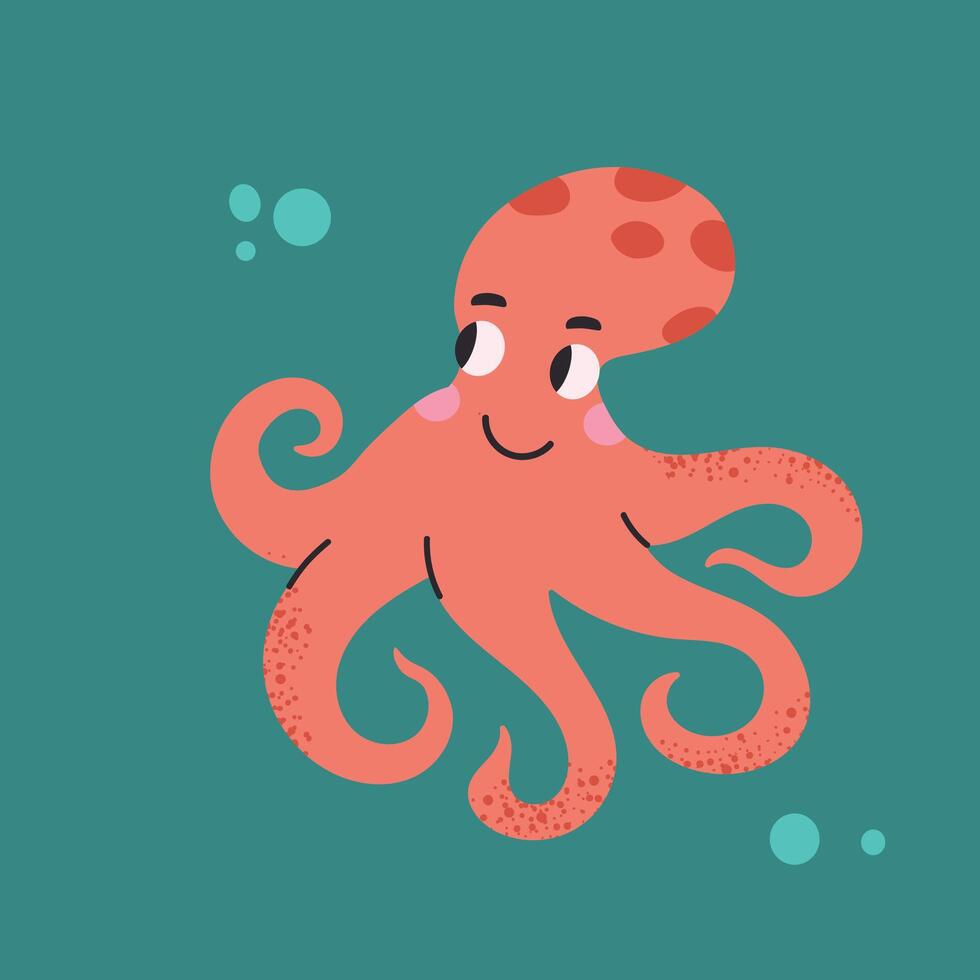 Little Octopus hand drawn icon clipart avatar logotype isolated illustration vector