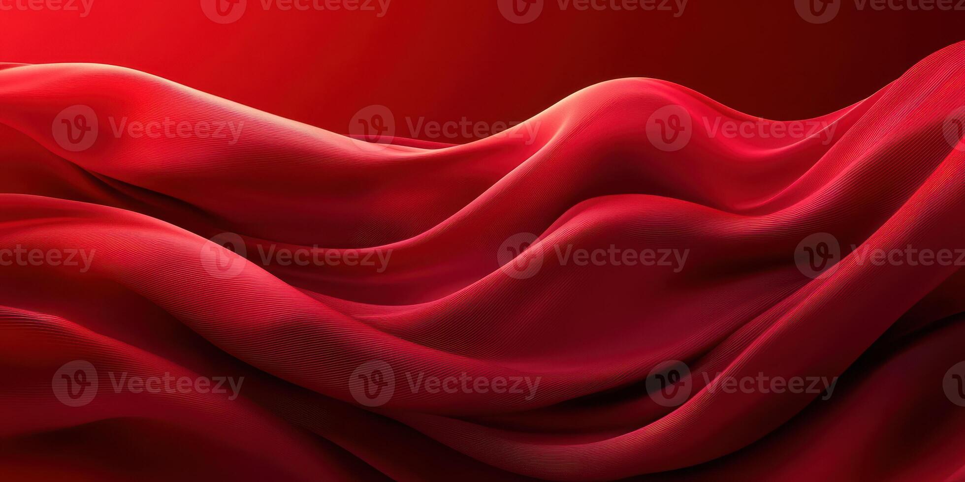 Flowing red fabric gracefully draped on vibrant background creating a dynamic visual effect photo