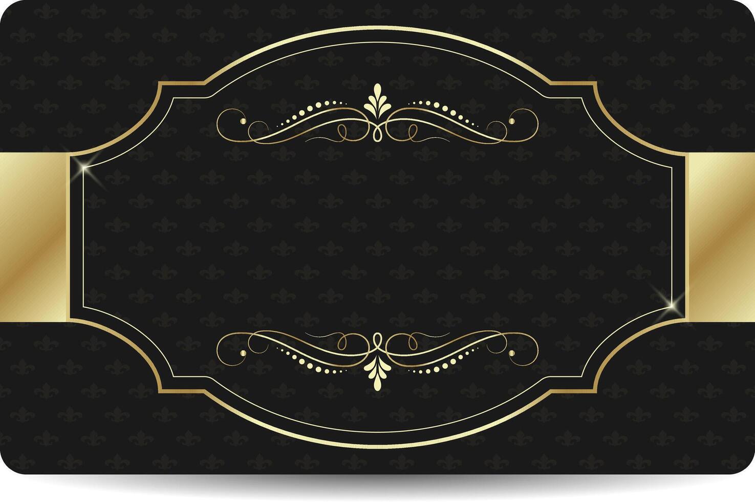 VIP card with gold vintage frame and elements vector