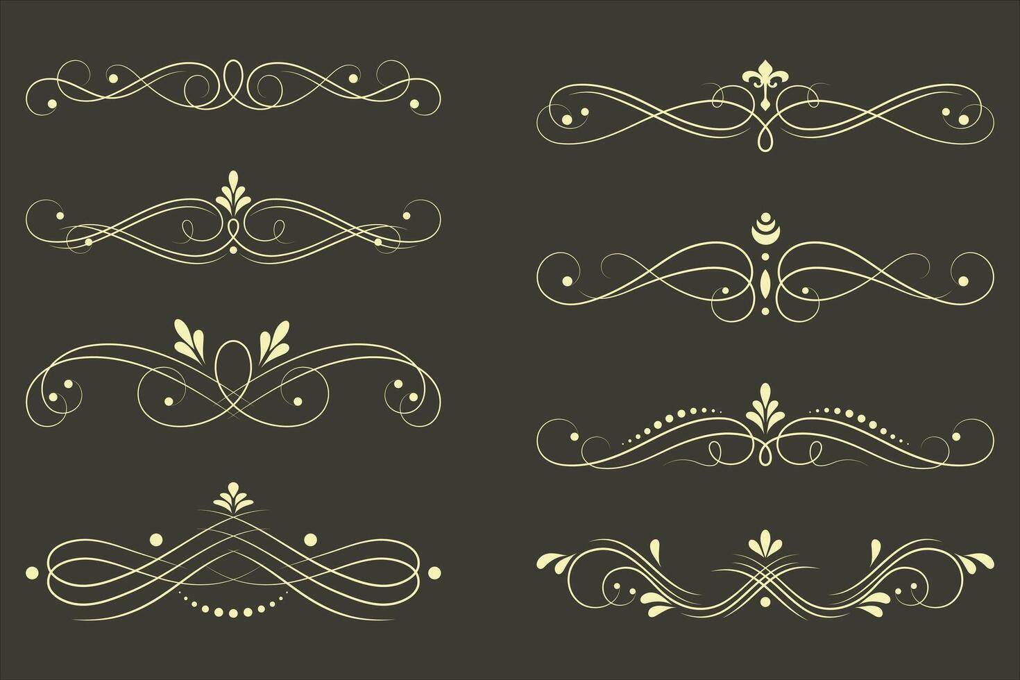 Set of decorative vintage elements vector