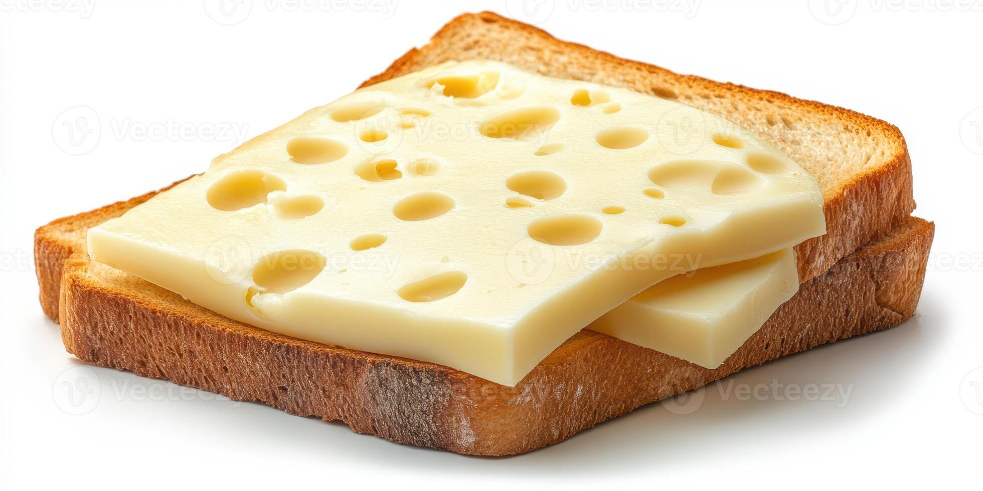 Slices of cheese placed on toasted bread create a classic and simple sandwich ready to be enjoyed photo