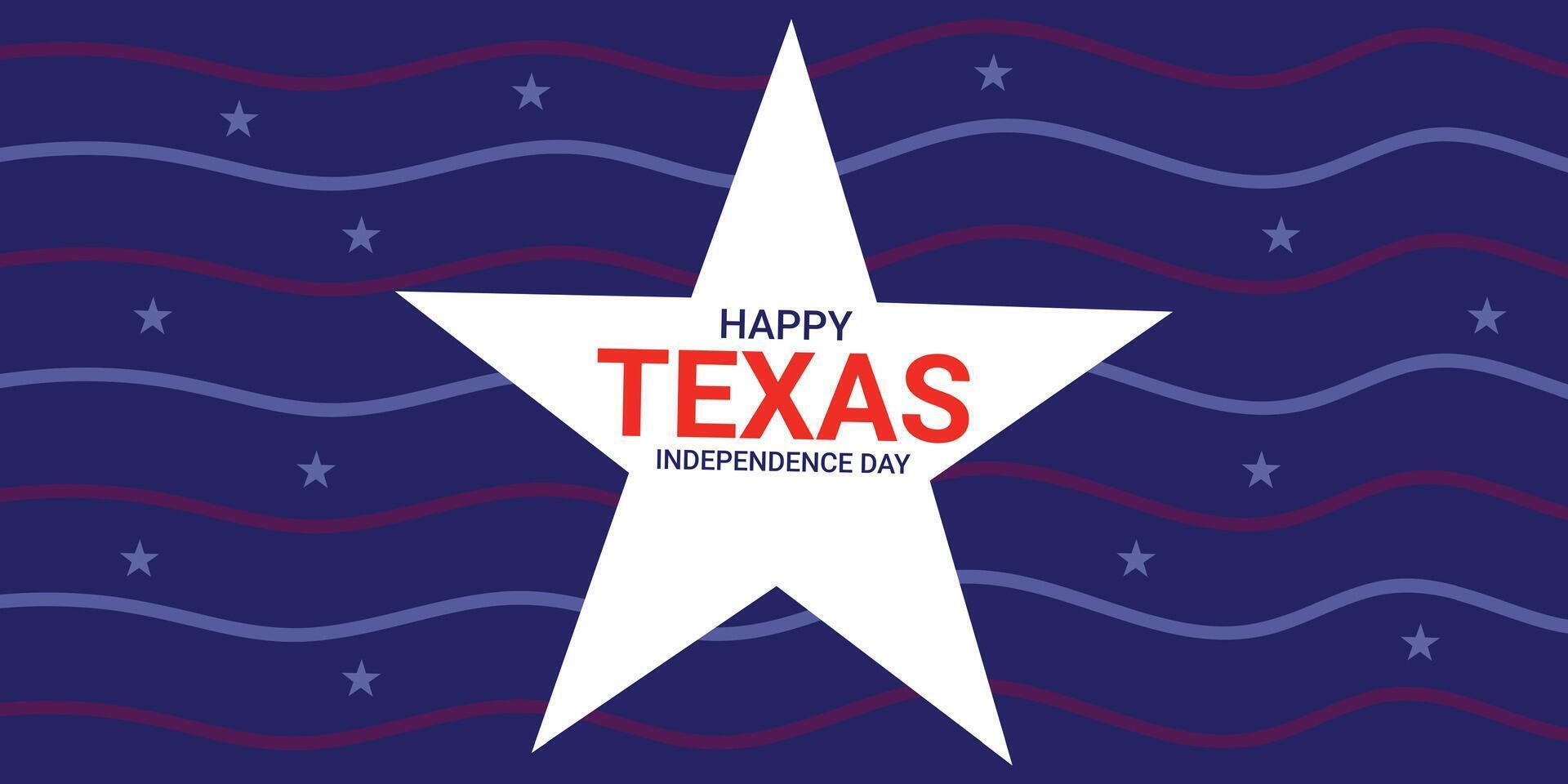 texas independence day celebration background with white star, wavy blue pattern and red elements, patriotic texas holiday banner vector