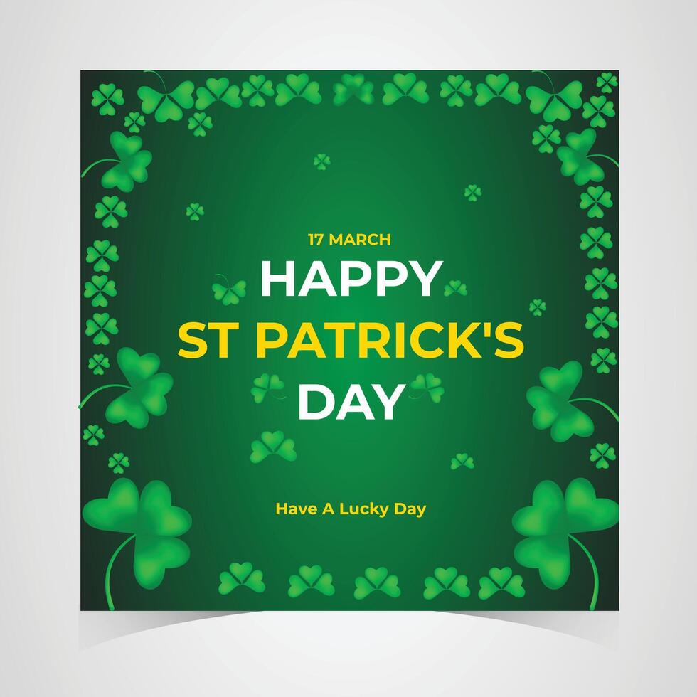 st. patrick's day background with dark green theme, glowing shamrocks, lucky clover pattern, festive holiday celebration, irish tradition vector