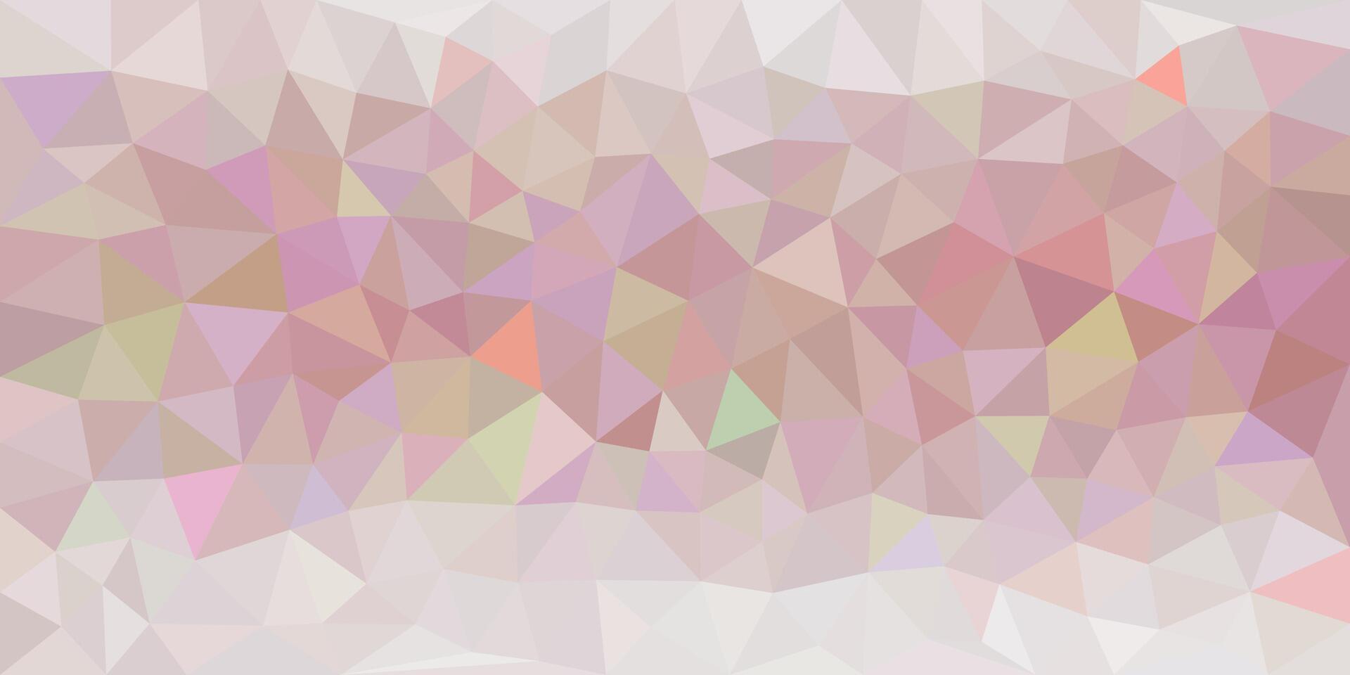 A soft pastel-colored abstract low-poly background with various triangular shapes blending in pink, beige, and light green hues. vector