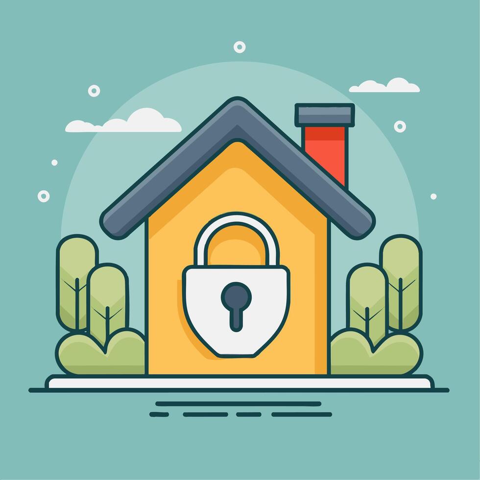 Minimalist Home Security vector