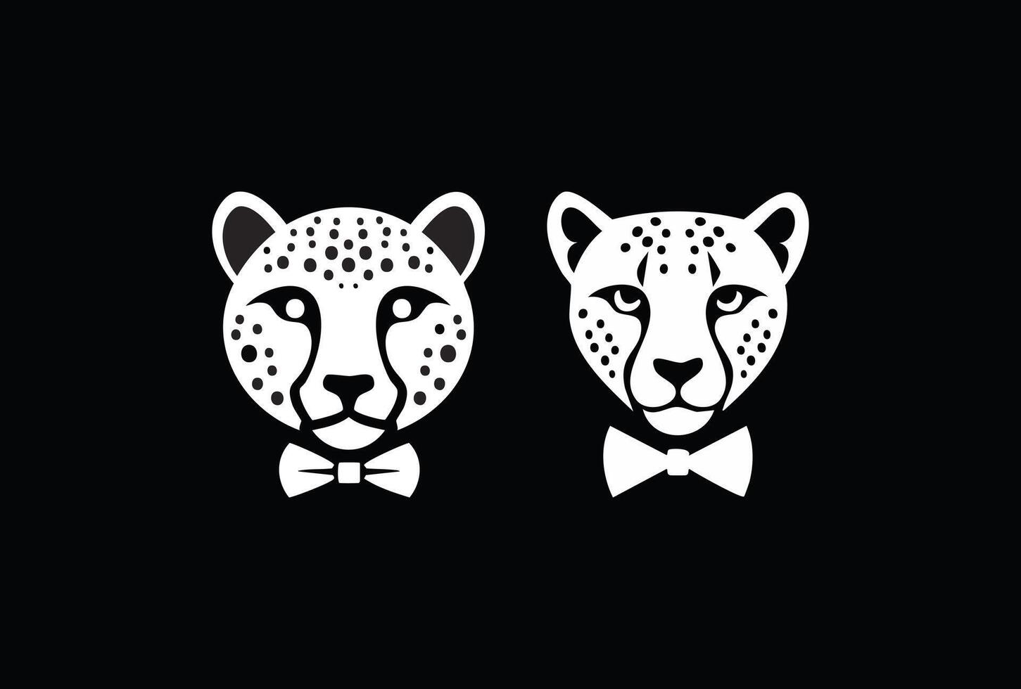 minimalist Cheetah with Bow Tie vector