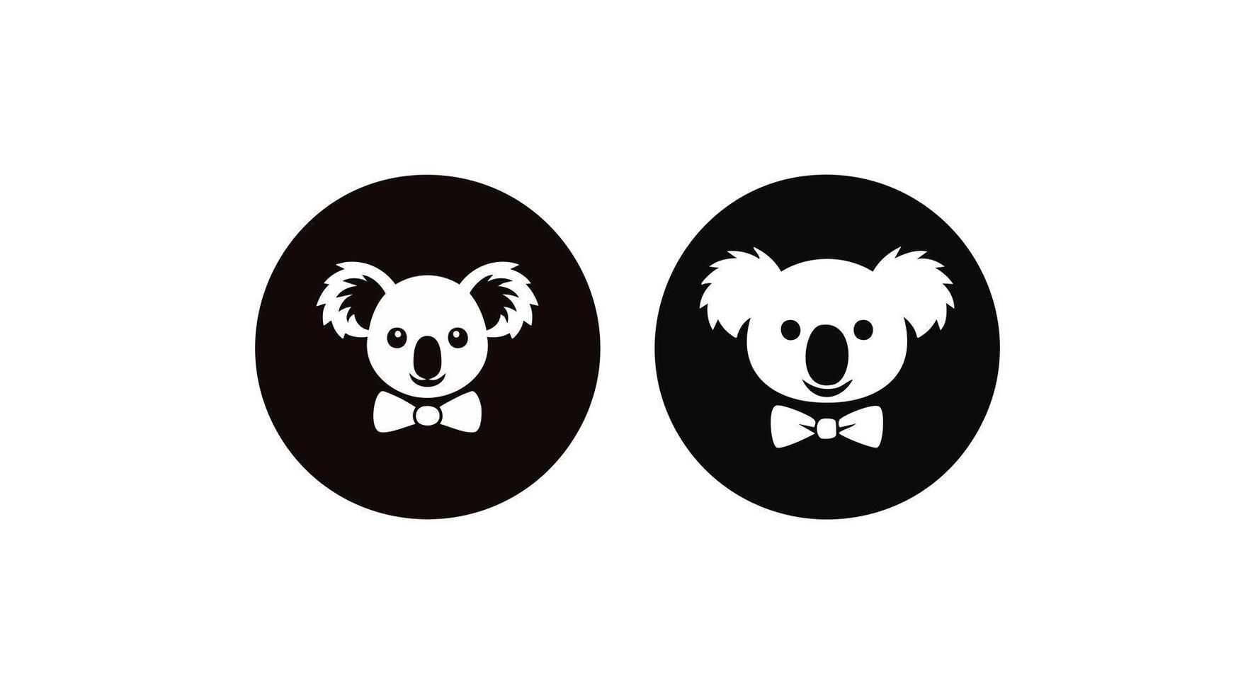 minimalist Koala with Bow Tie vector