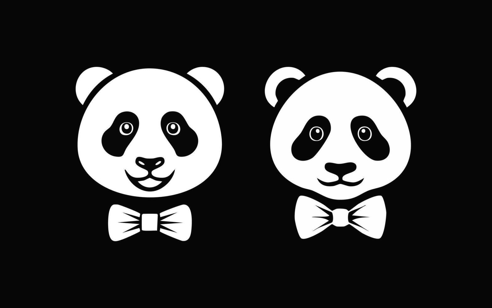 minimalist Panda with Bow Tie vector