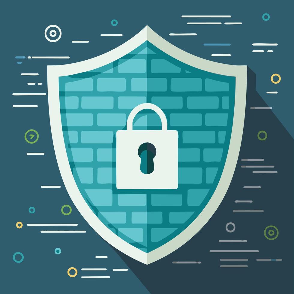 Cybersecurity Firewall Protection Shield vector