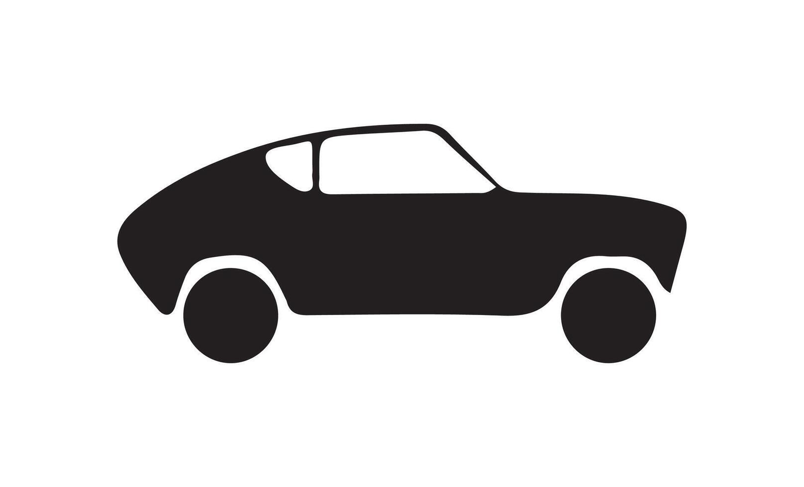 Simple black silhouette of a toy car vector