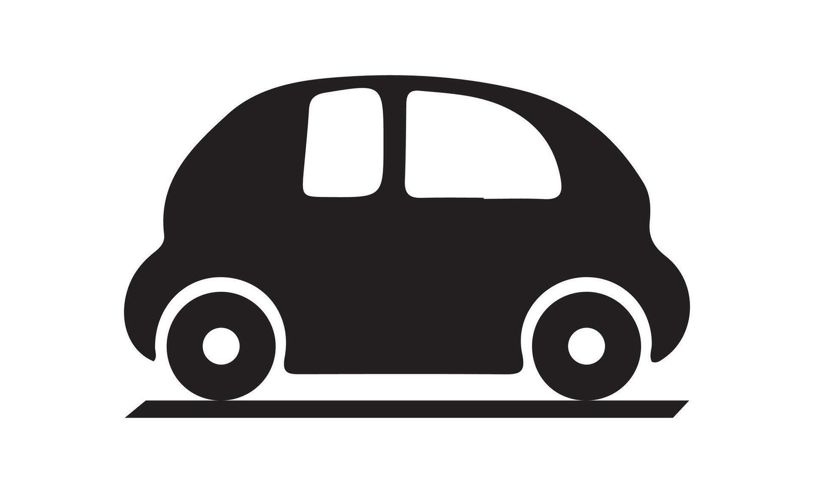 Simple black silhouette of a toy car. Eps 10 vector