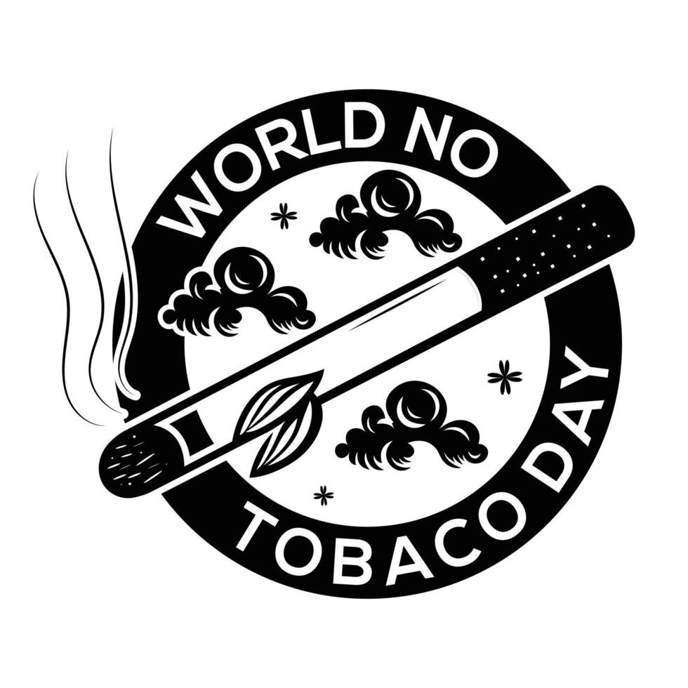 World No Tobacco Day Silhouette Art vector