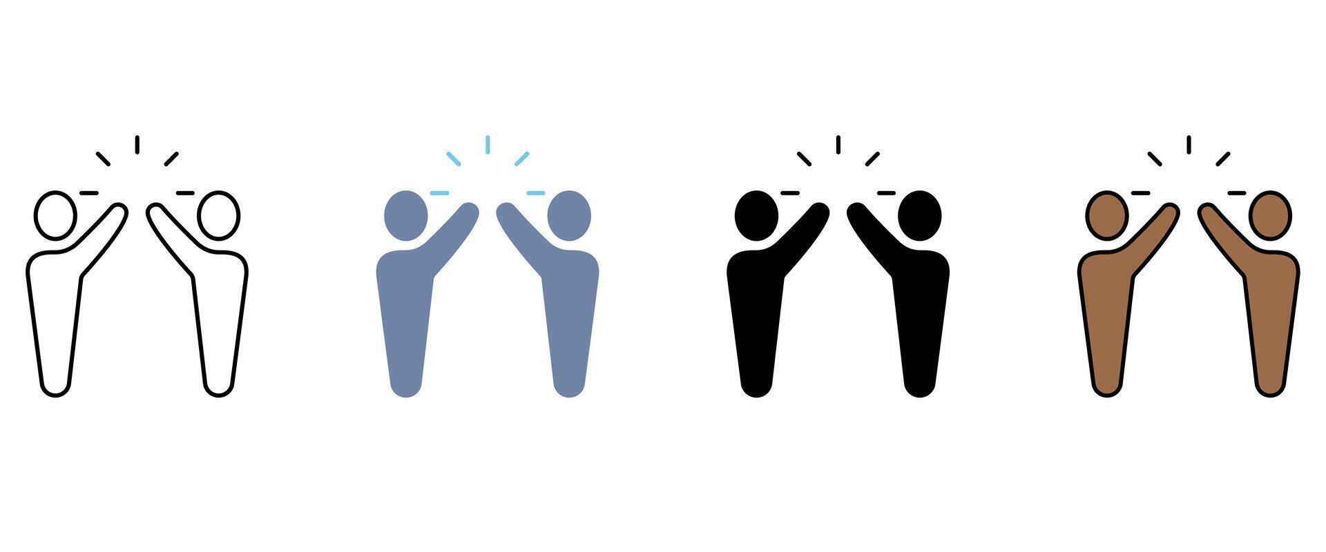 high five concept line icon. .Simple element illustration. high five concept outline symbol design. vector