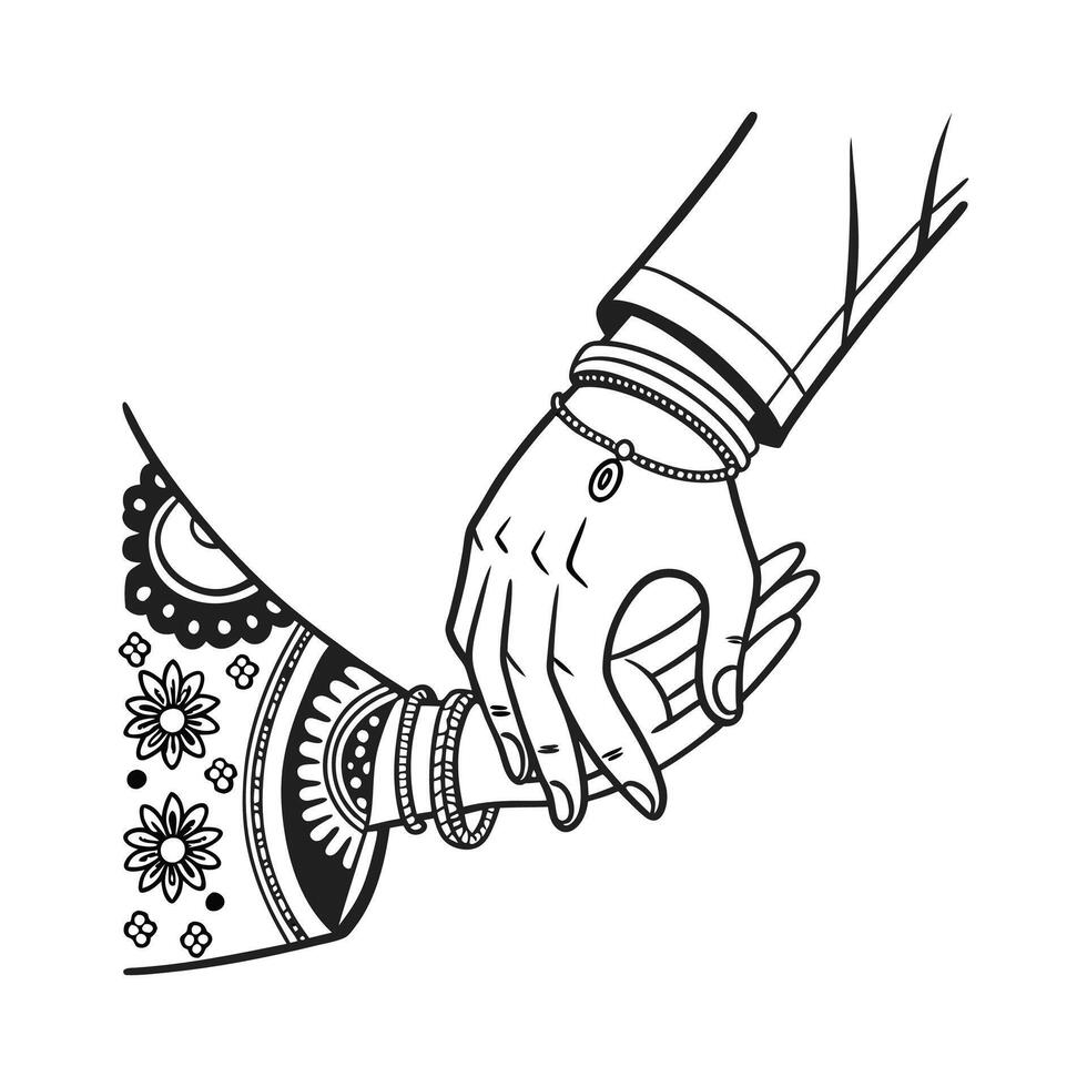 Hand holding hands illustration vector
