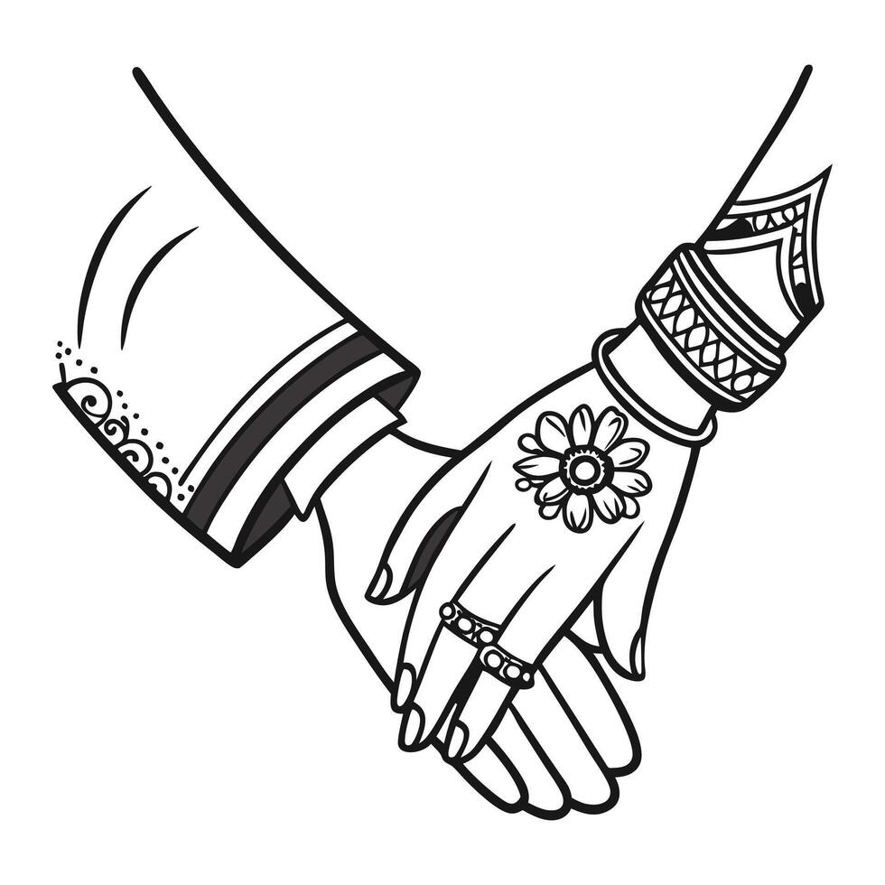 Hand holding hands vector