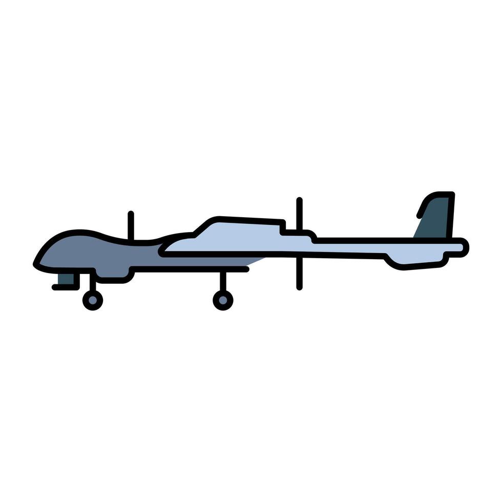 IAI Eitan Israel line color icon. Heavy reconnaissance drone. vector