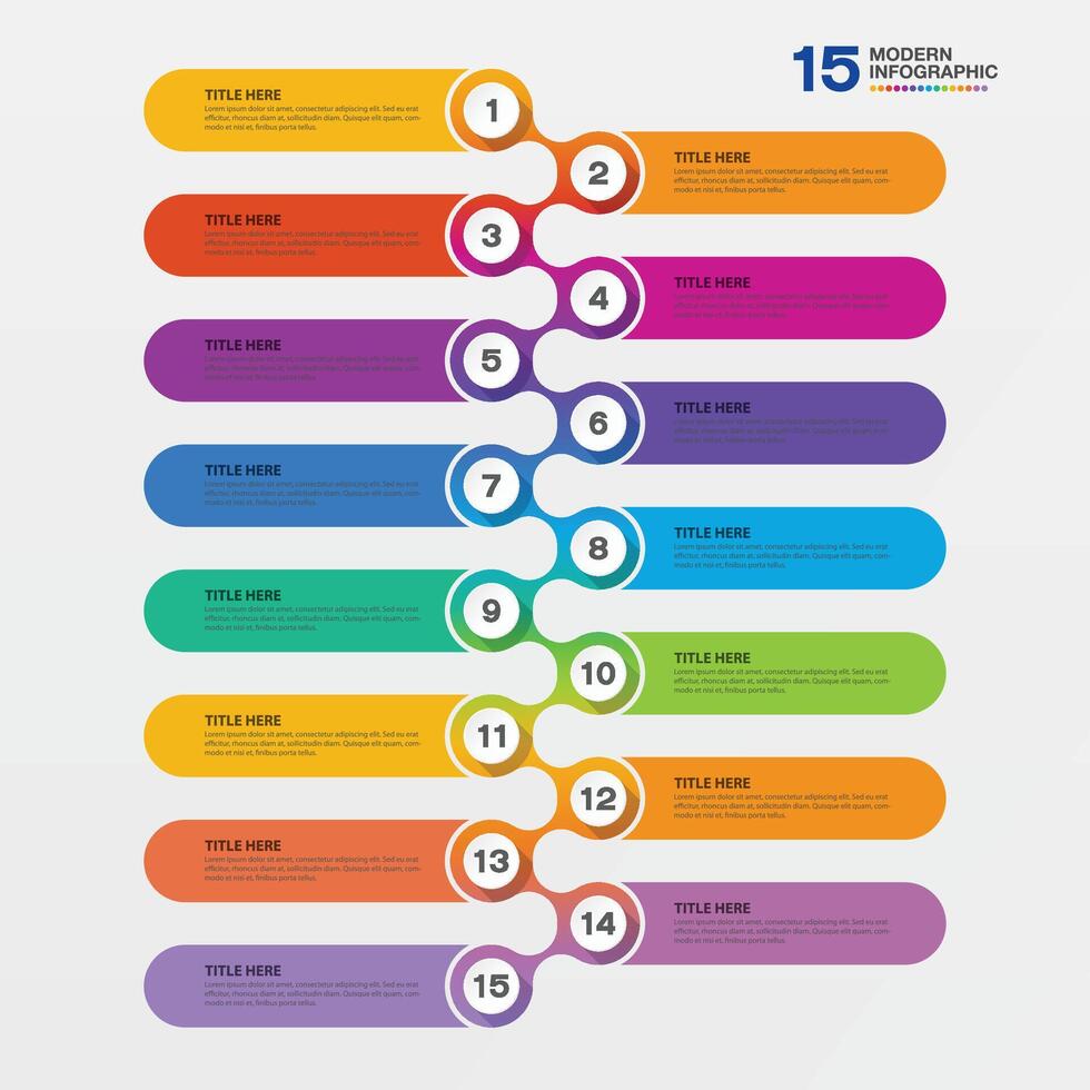 Infographic for presentation 15 step. vector
