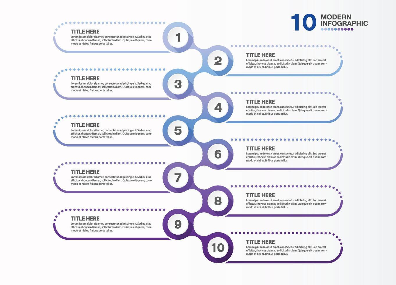 Blue tone. Infographic with 10 steps, Business concept. vector