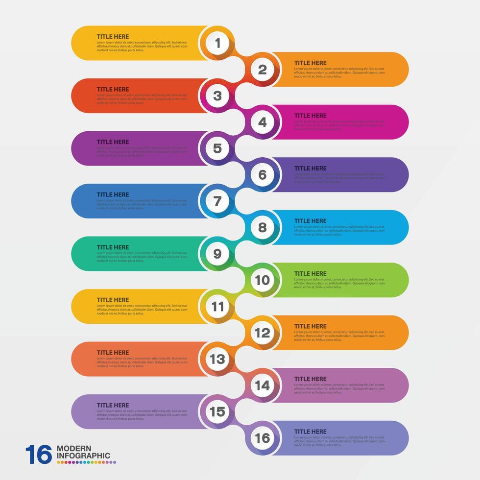 Infographic for presentation 16 step. vector