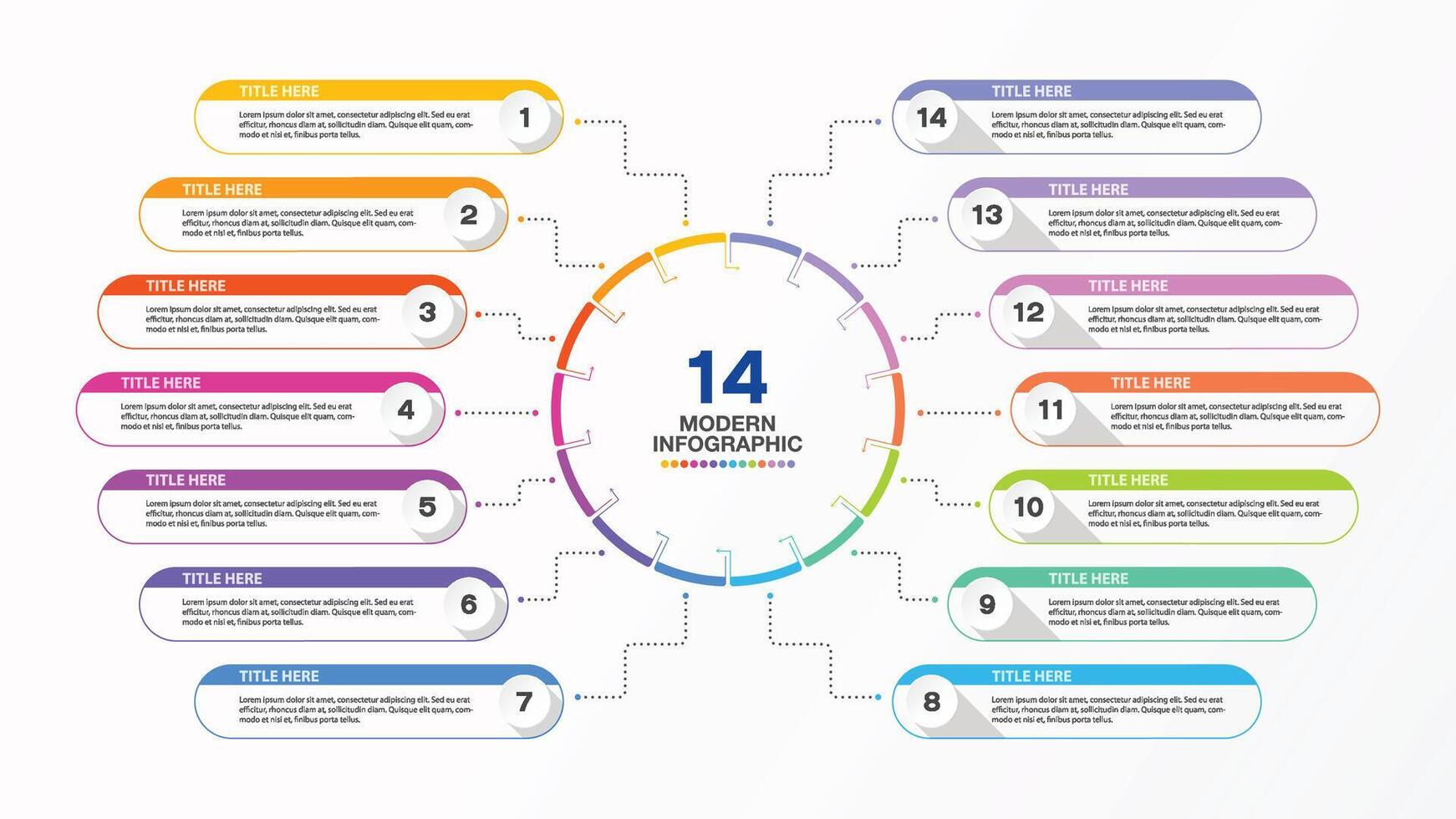 Infographic for presentation 14 step and icons vector