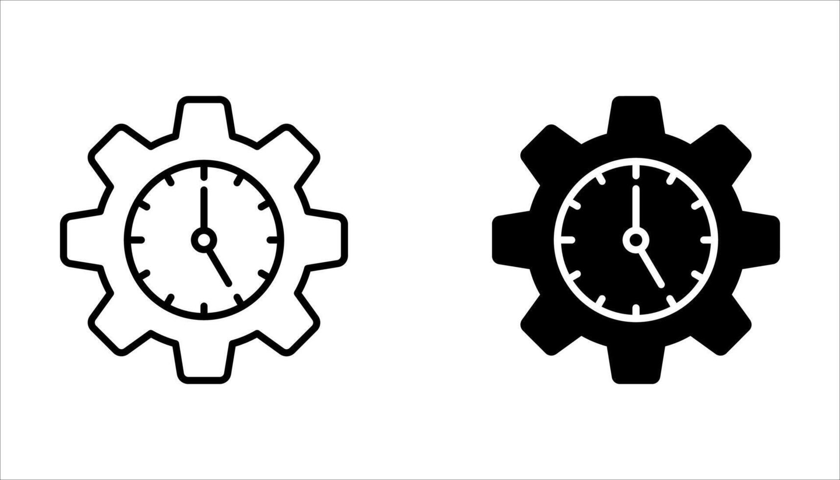 time management icon set on white background. vector