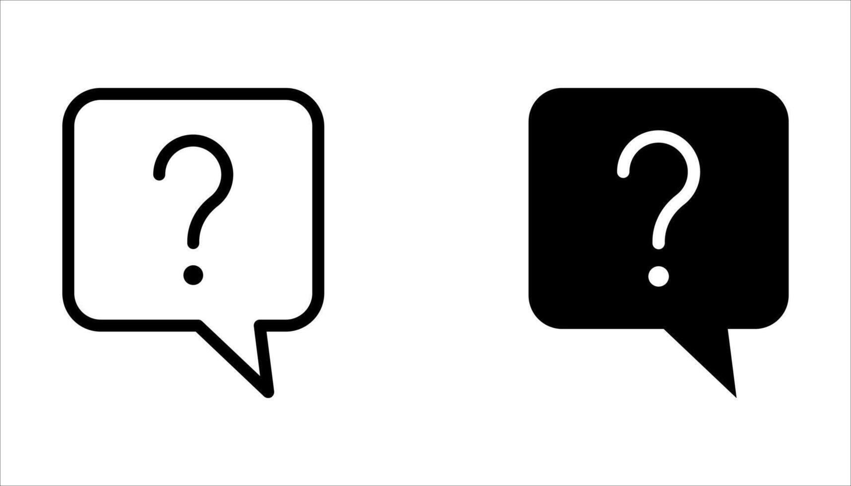 question icon set on white. vector
