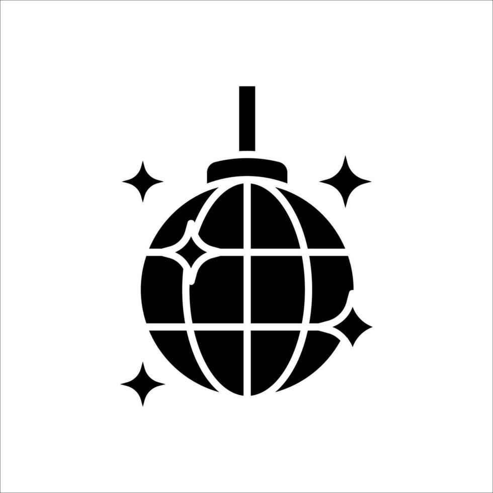 disco ball icon on white. vector