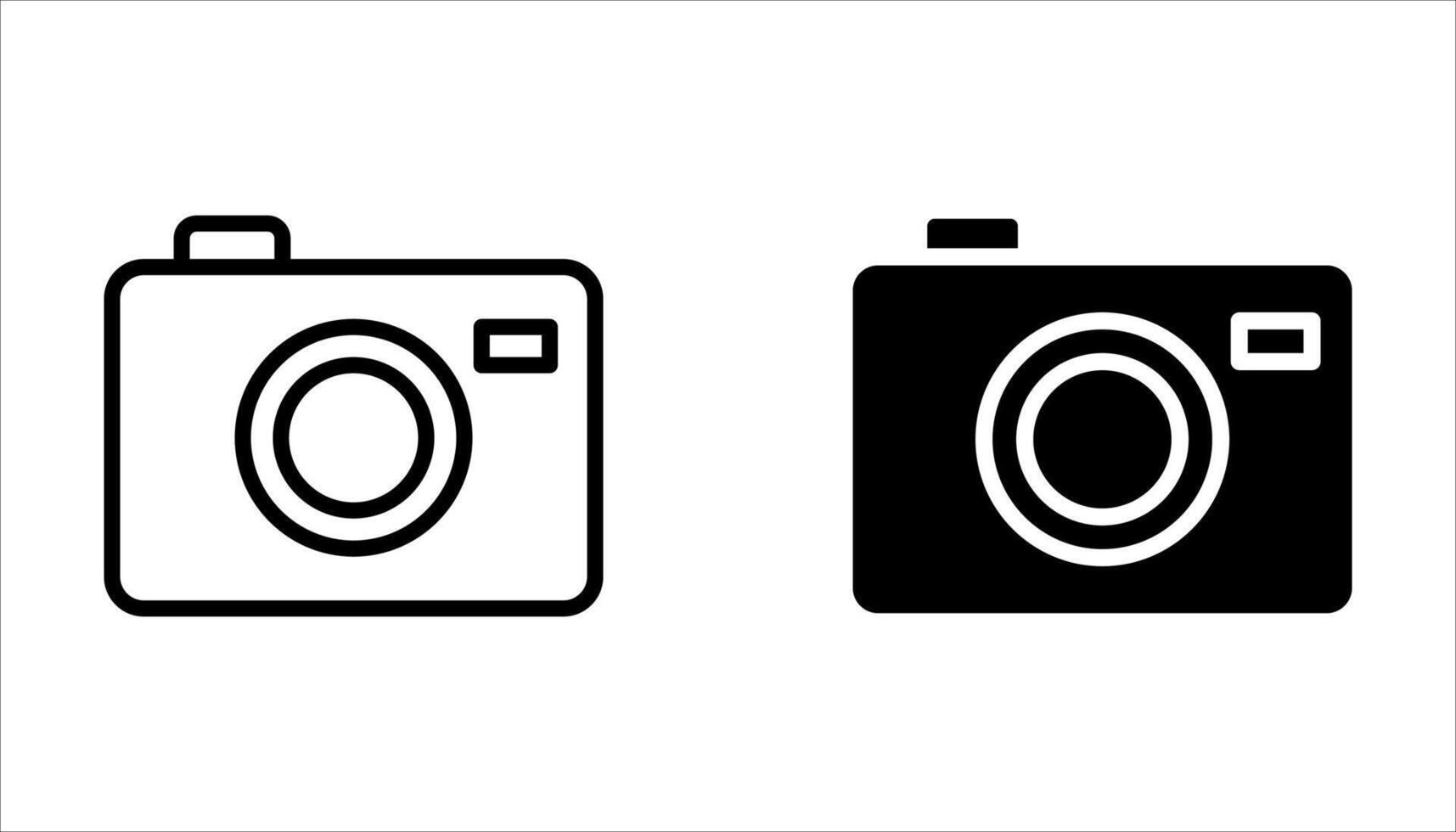 camera icon set on white. vector
