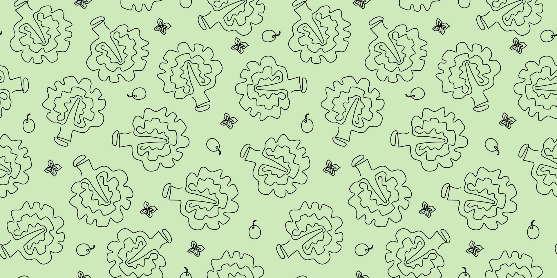 Vegetables, cabbage. Line drawing. Seamless pattern. World vegan day. Food, natural, vegetarian. Farmers market and diet concept. Harvest, repeating background. vector