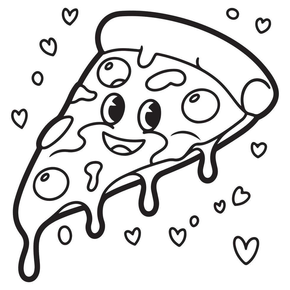 Pizza Slice Coloring Page vector