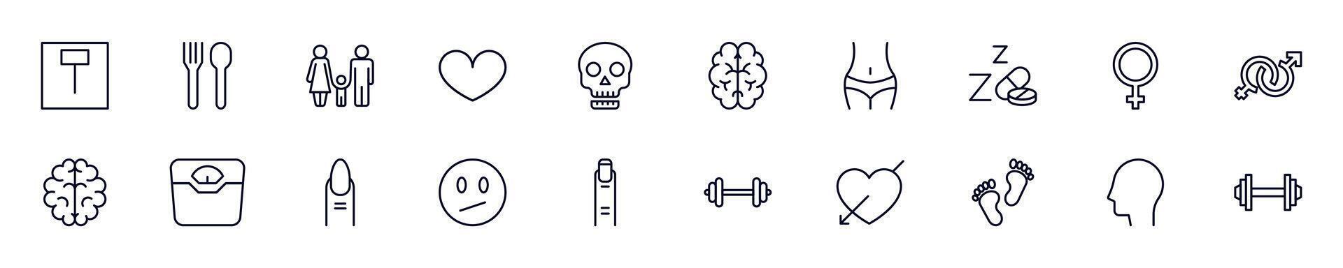 Collections of line icons of people. Simple linear illustration that perfect for web banners, social networks, articles, infographics vector