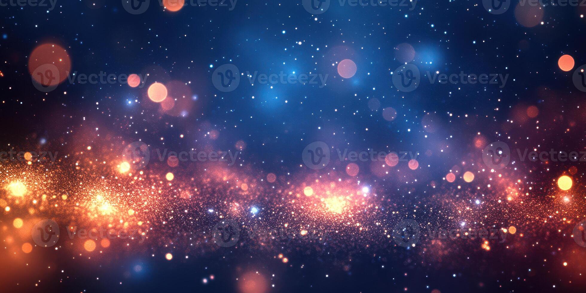 Colorful cosmic background filled with stars and shimmering light particles during a clear night sky photo