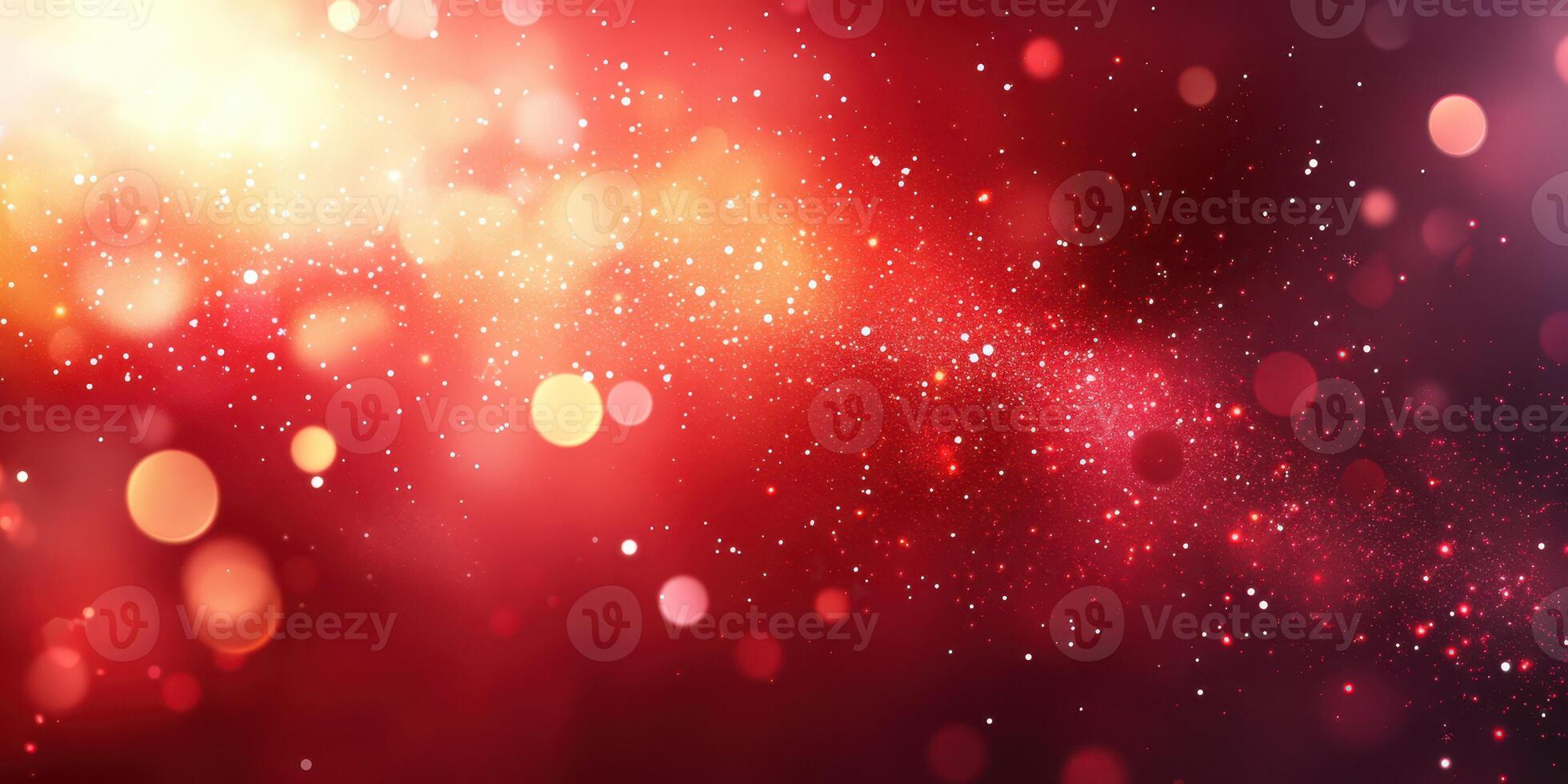 Captivating display of red and gold bokeh lights creating a dreamy atmosphere photo