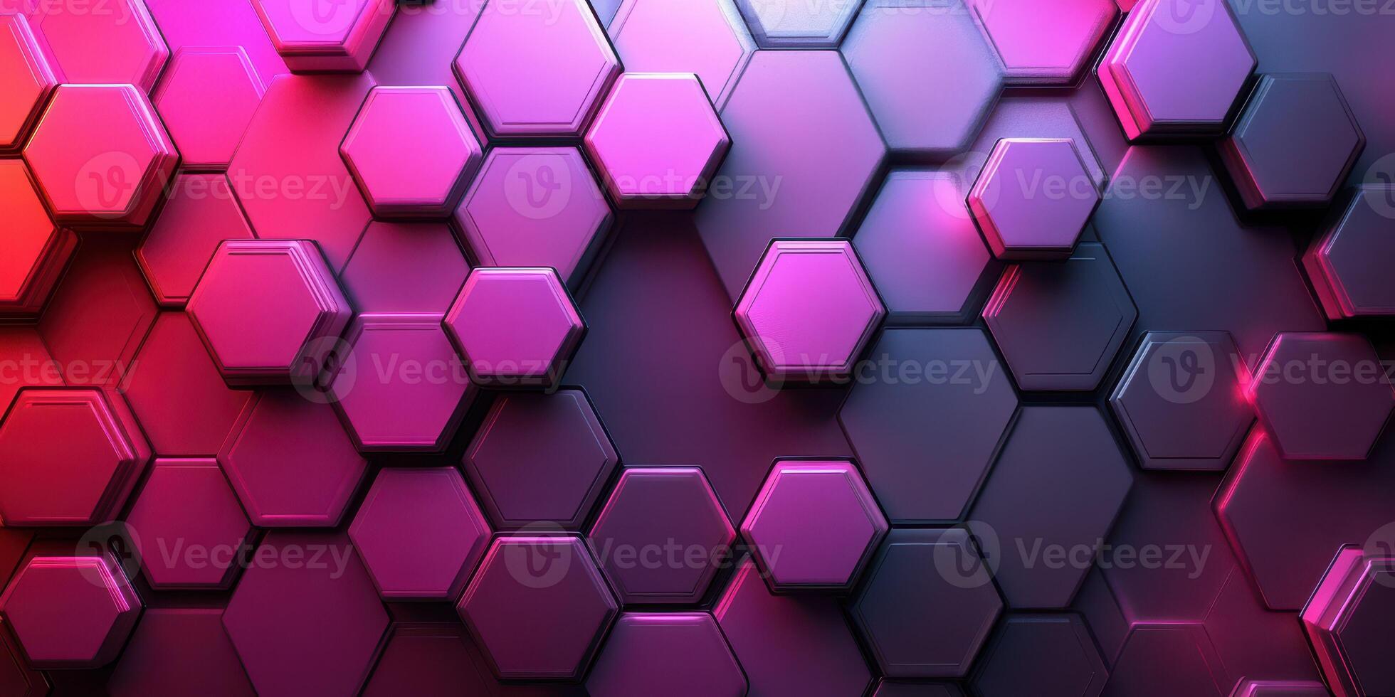 Colorful hexagonal pattern with gradient lighting creating a modern abstract background photo