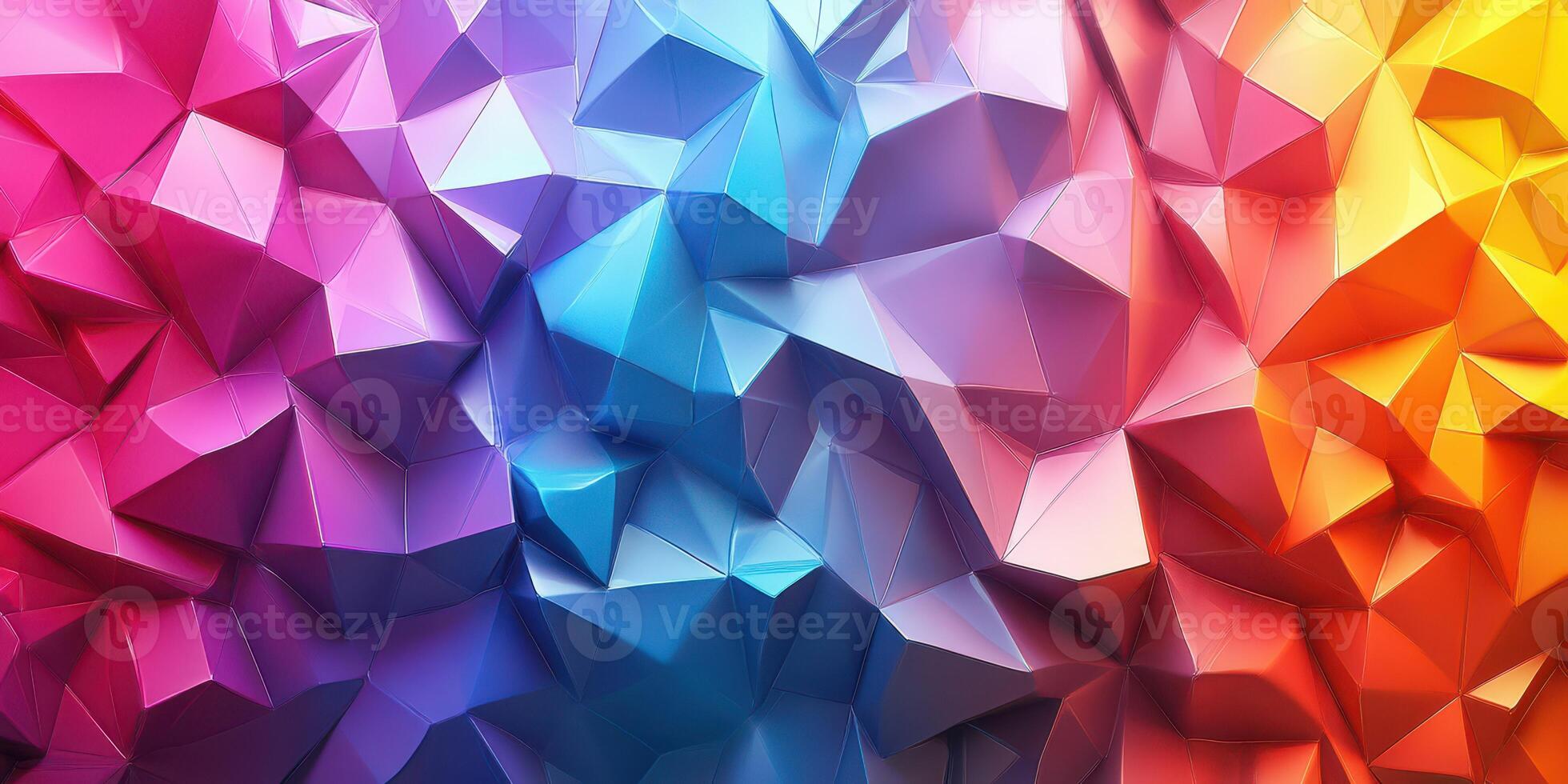 Colorful abstract geometric patterns showcase vibrant hues and textures in a 3D design photo