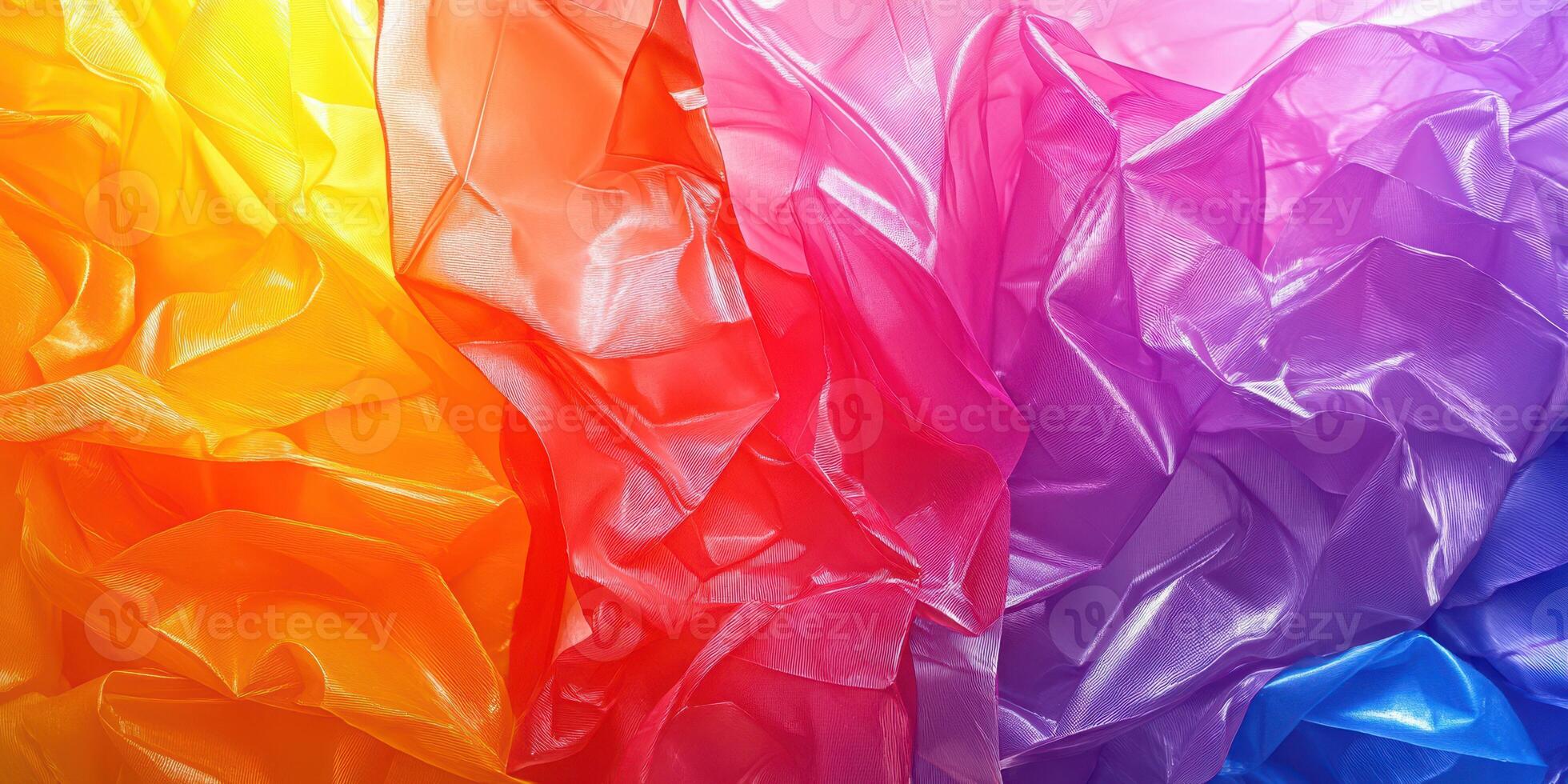 Bright and vibrant colors of crumpled fabric create an eye-catching abstract pattern for artistic expression photo