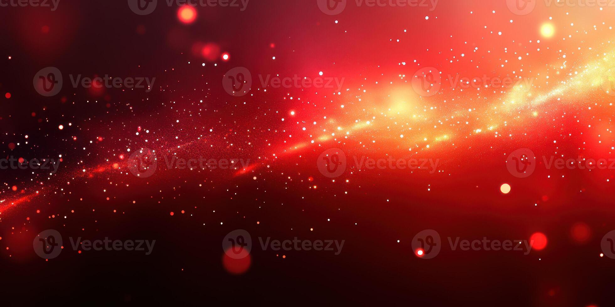 Vibrant cosmic background featuring a glowing red galaxy with stars in deep space photo