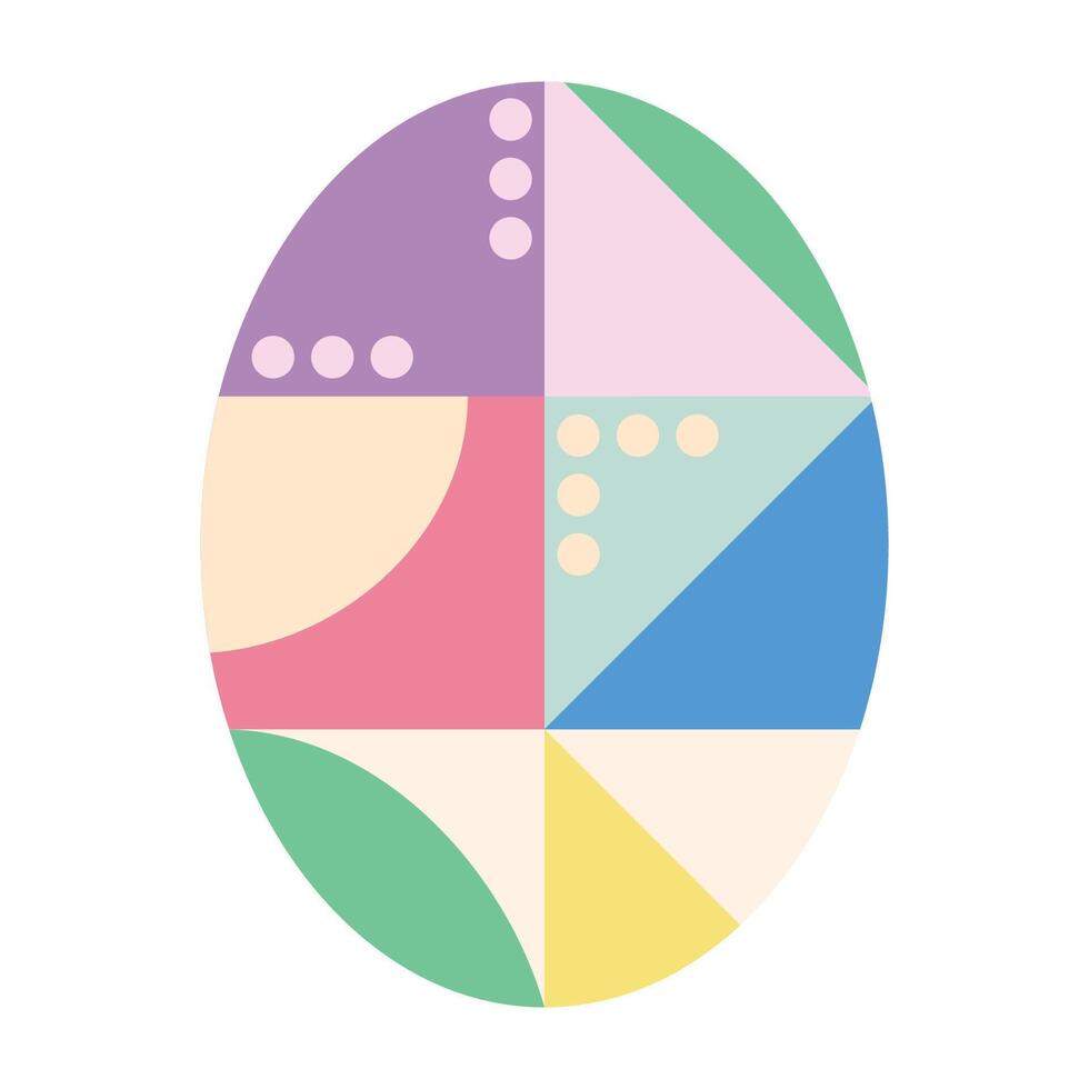 Colorful Easter Egg Illustration with Patterns, Bunnies, and Flowers vector