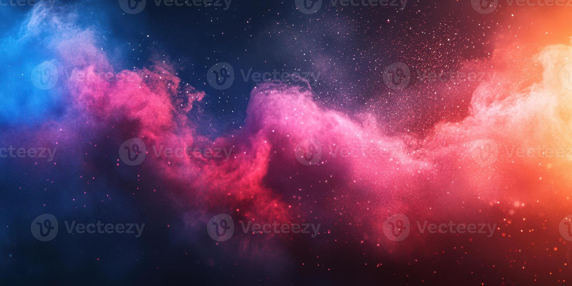 Colorful cosmic nebula with swirling clouds of gas and stardust in deep space photo