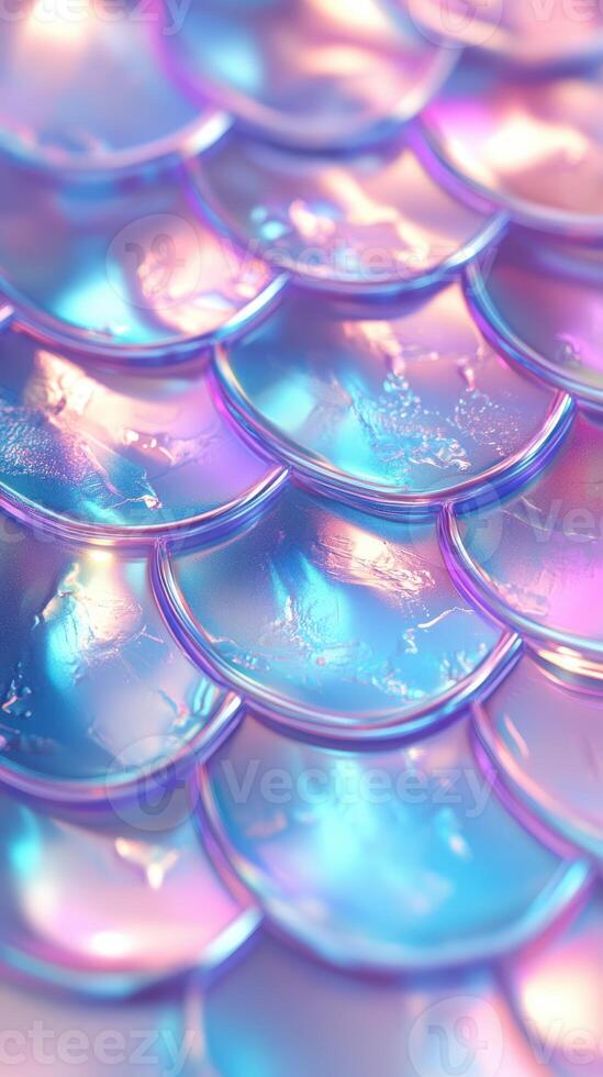 Colorful iridescent scales create a mesmerizing pattern ideal for artistic inspiration and design photo