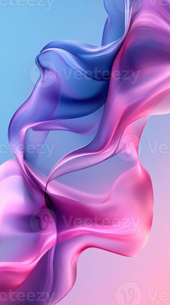 Colorful flowing abstract fabric with soft waves under gentle lighting in a serene atmosphere photo