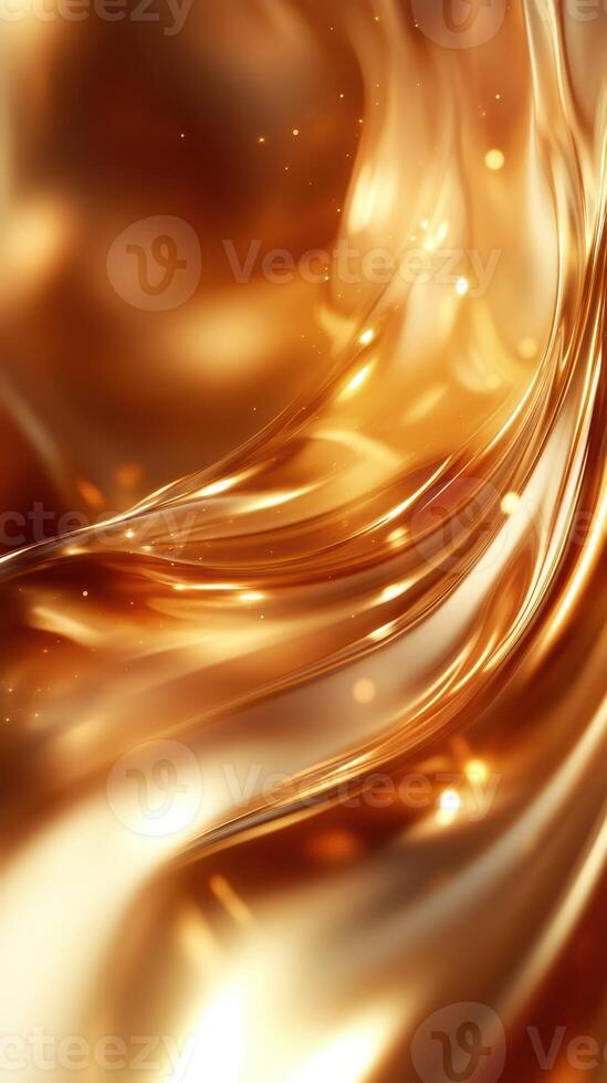 Shimmering golden waves create an elegant abstract texture in a vibrant background photo