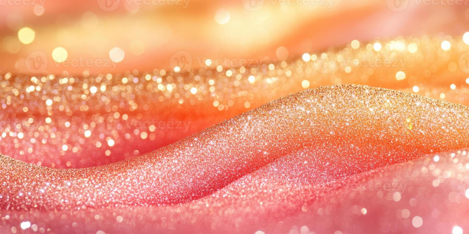 Shimmering waves of sparkling pink and orange hues create a dreamy landscape of light and texture photo