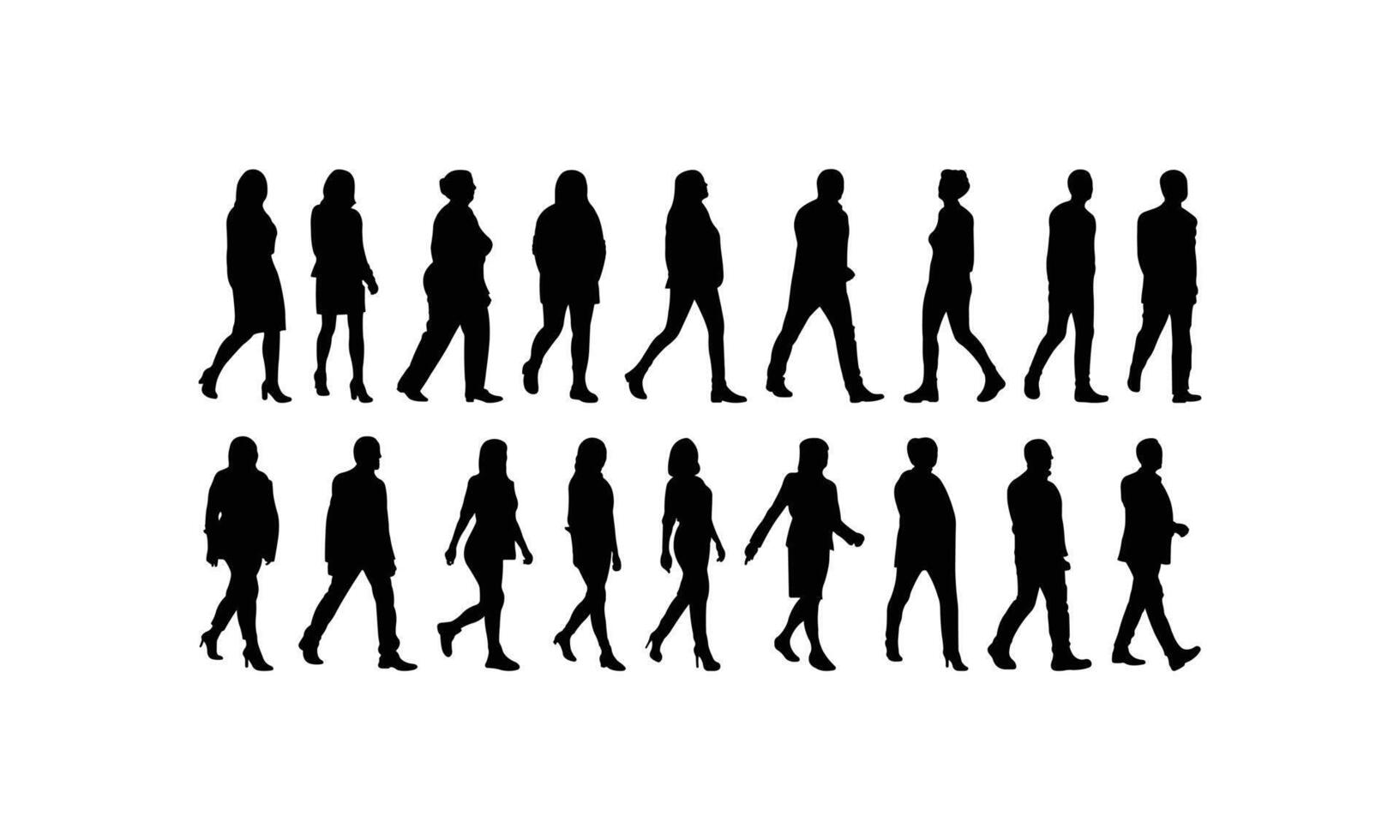 Hand Drawn Person Walking Silhouette Sketch Style vector