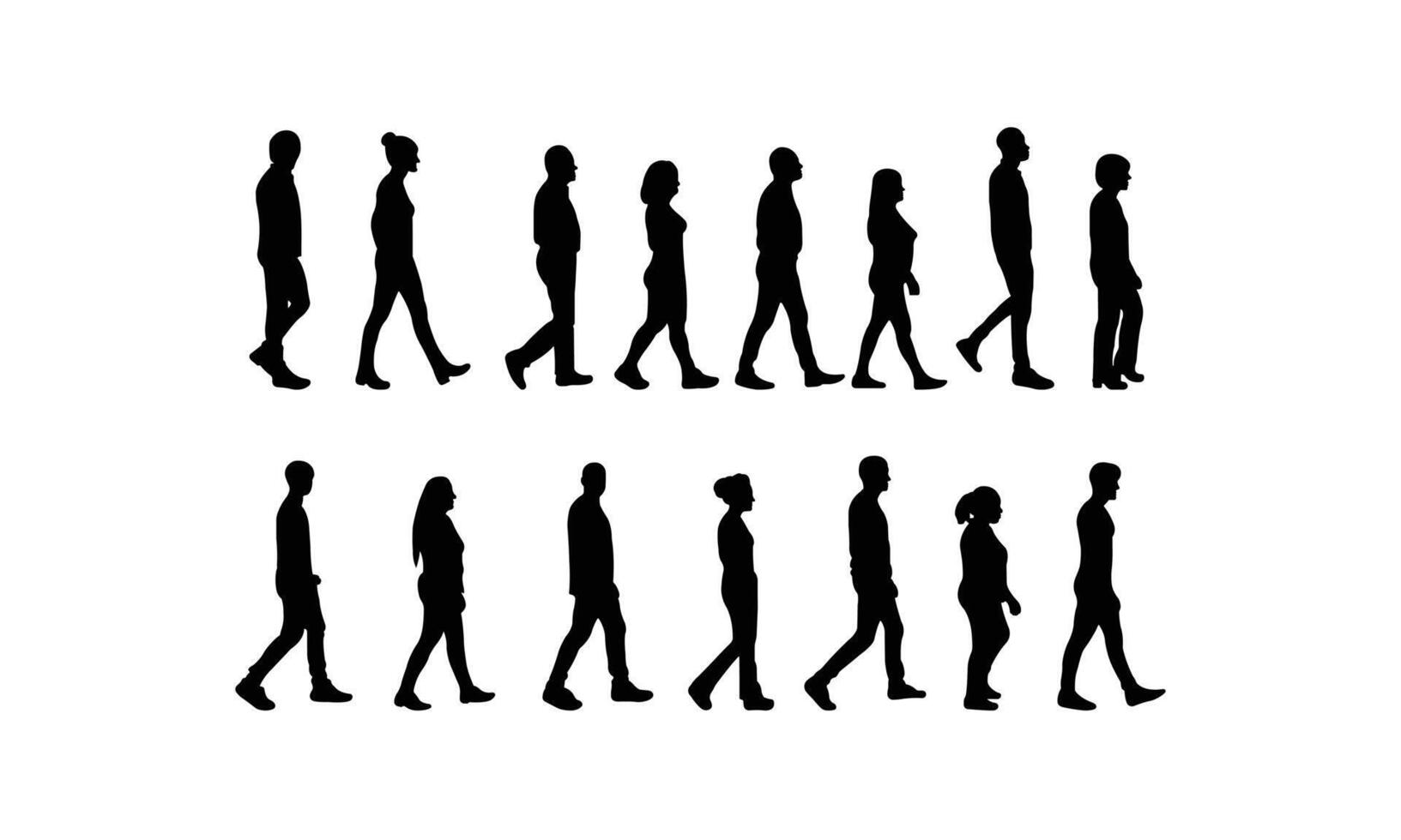 Hand Drawn Person Walking Silhouette for Creative Projects vector