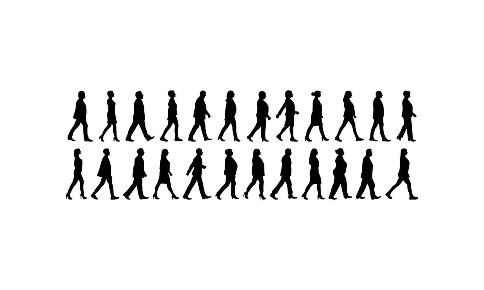 Hand Drawn Person Walking Silhouette Art Design vector