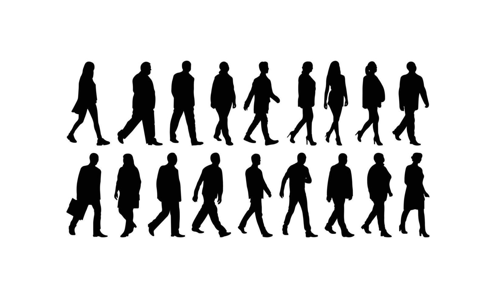 Hand Drawn Person Walking Silhouette Simple Line Drawing vector