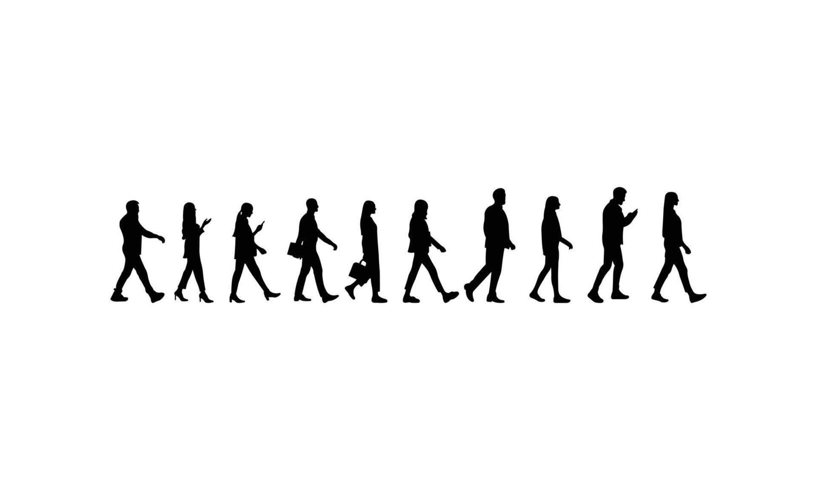 Hand Drawn Person Walking Silhouette Artistic Line Drawing vector