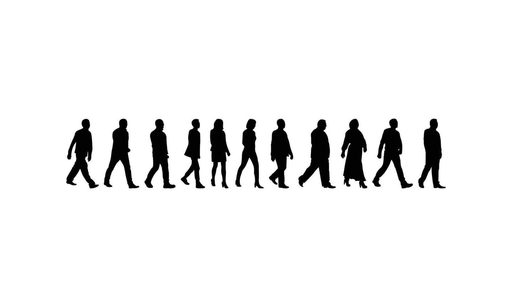 Hand Drawn Person Walking Silhouette Perfect for Logo Design. vector