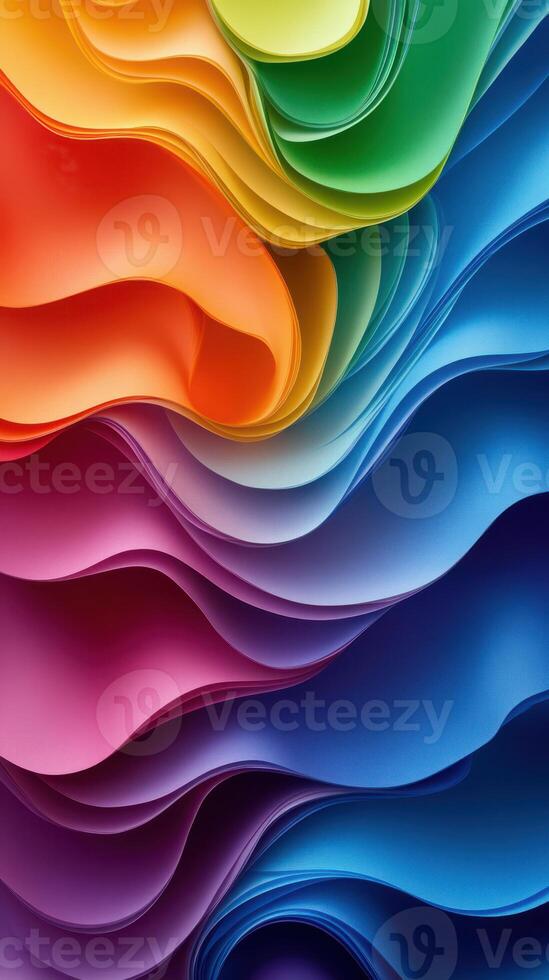 Vibrant waves of color flowing seamlessly in a bright abstract design showcasing artistic creativity and visual harmony photo